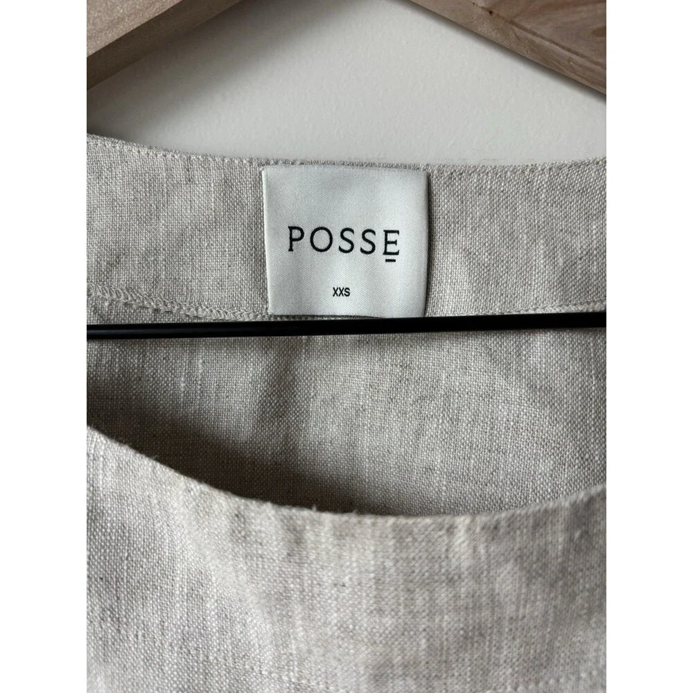 Posse 100% Linen Size XXS Martina Cropped Women’s Shirt - Picture 3 of 5